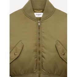 Cropped nylon jacket with padding