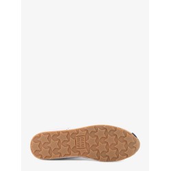 Plume leather and suede sneakers with used effect