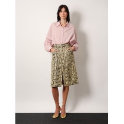 Sheraz viscose and cotton skirt with reptile print