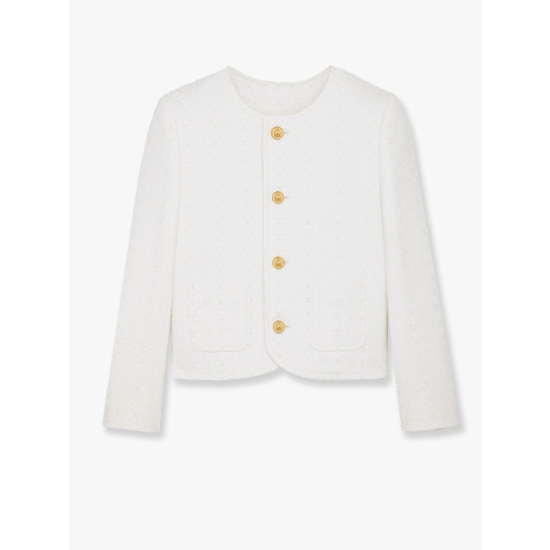Embroidered cotton blazer with padding