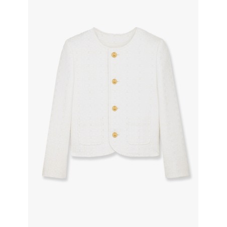 Embroidered cotton blazer with padding
