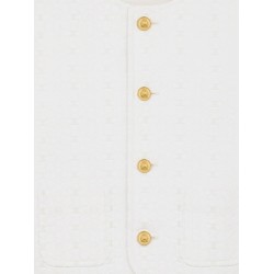 Embroidered cotton blazer with padding