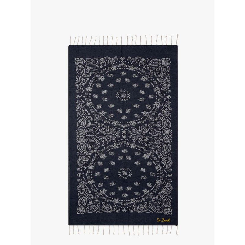 Foutas J N cotton beach towel with Logo print