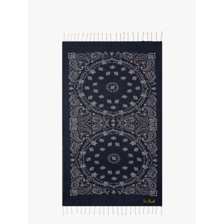Foutas J N cotton beach towel with Logo print