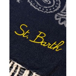 Foutas J N cotton beach towel with Logo print