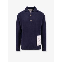 Wool and cashmere sweater with logoed label