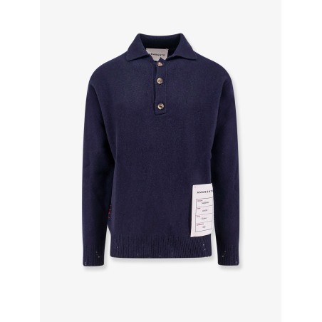 Wool and cashmere sweater with logoed label