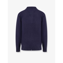 Wool and cashmere sweater with logoed label