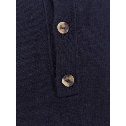Wool and cashmere sweater with logoed label