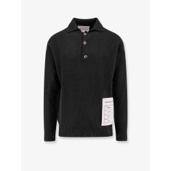 Wool and cashmere sweater with logoed label