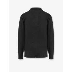 Wool and cashmere sweater with logoed label