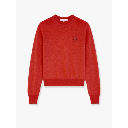 Wool melange sweater with foxy patch on the front