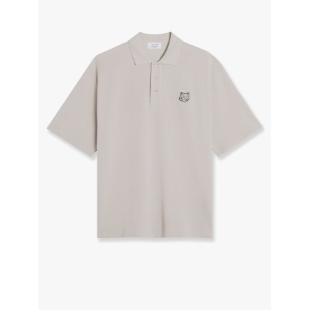 Cotton polo shirt with bold fox head patch