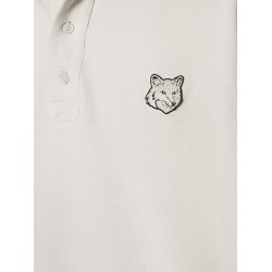Cotton polo shirt with bold fox head patch
