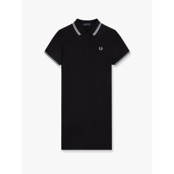 Stretch cotton polo dress with contrasting profiles