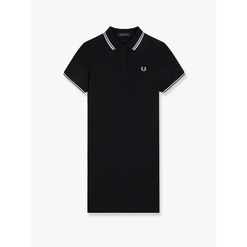 Stretch cotton polo dress with contrasting profiles