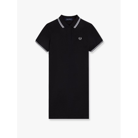 Stretch cotton polo dress with contrasting profiles