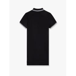 Stretch cotton polo dress with contrasting profiles