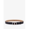 Leather belt with tod's t monogram rectangular buckle
