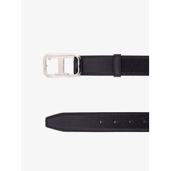 Leather belt with tod's t monogram rectangular buckle