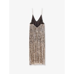 Long dress with all-over sequins