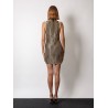 Wool blend dress with metallized effect