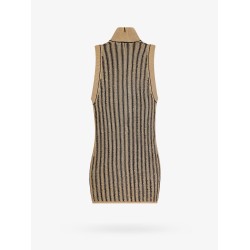 Wool blend dress with metallized effect