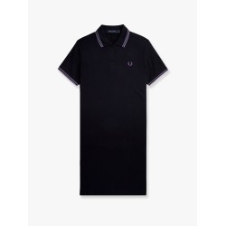 Stretch cotton polo dress with contrasting profiles