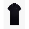 Stretch cotton polo dress with contrasting profiles