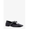 Leather ballerinas with frontal studs