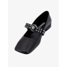 Leather ballerinas with frontal studs
