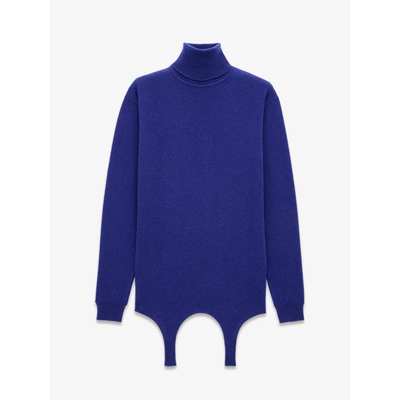 Cashmere sweater with garter detail