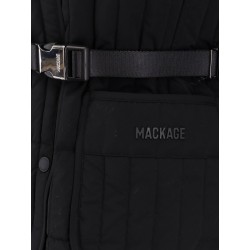 Padded and quilted recycled nylon jacket with belt at waist