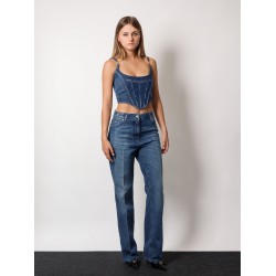 Cotton jeans with 95' medusa detail