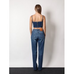 Cotton jeans with 95' medusa detail