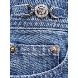 Cotton jeans with 95' medusa detail