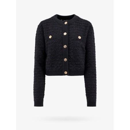 Bouclé tweed cardigan with medusa buttons