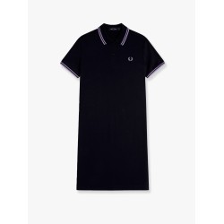 Stretch cotton polo dress with contrasting profiles