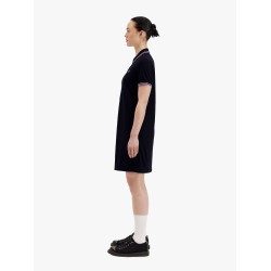 Stretch cotton polo dress with contrasting profiles