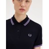 Stretch cotton polo dress with contrasting profiles
