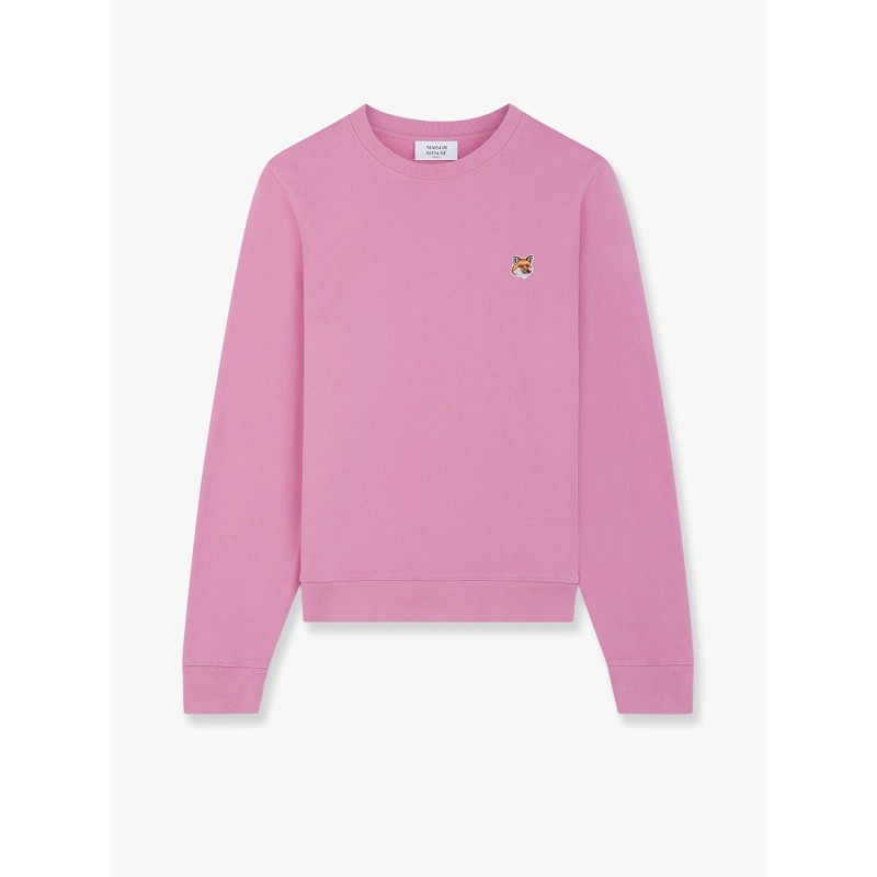 Cotton sweatshirt with iconic embroidered logo on the front