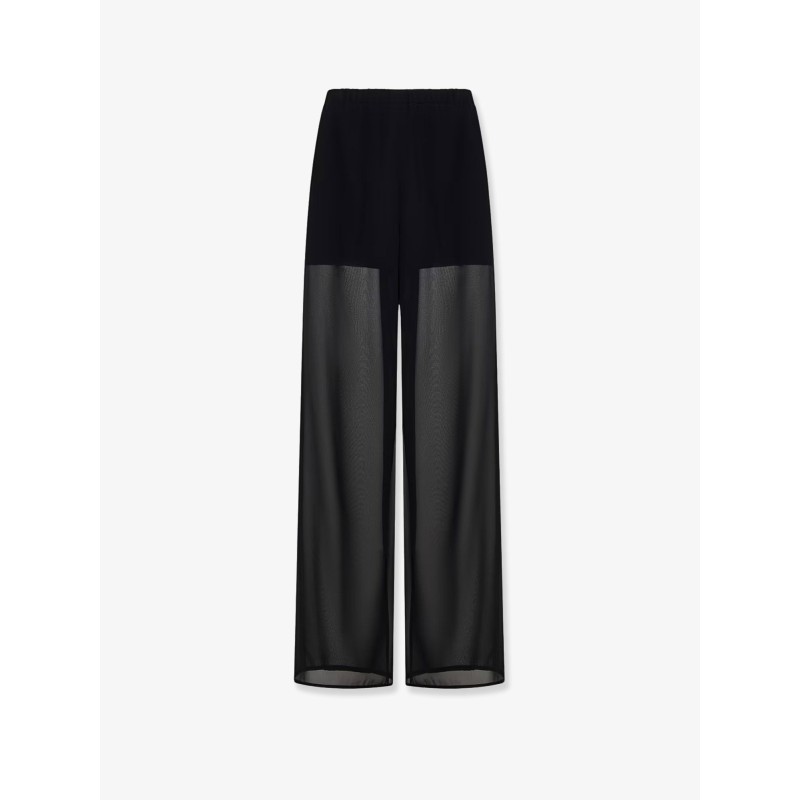 Viscose trouser with transparent effect