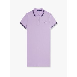 Stretch cotton polo dress with contrasting profiles
