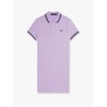 Stretch cotton polo dress with contrasting profiles
