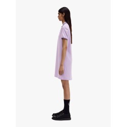 Stretch cotton polo dress with contrasting profiles