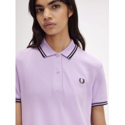 Stretch cotton polo dress with contrasting profiles