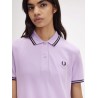 Stretch cotton polo dress with contrasting profiles