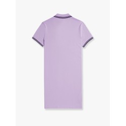 Stretch cotton polo dress with contrasting profiles