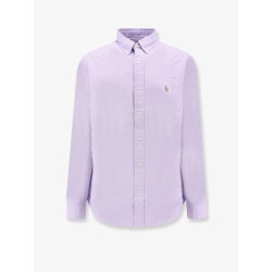 Cotton shirt with multicolor logo embroidery