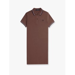 Stretch cotton polo dress with contrasting profiles